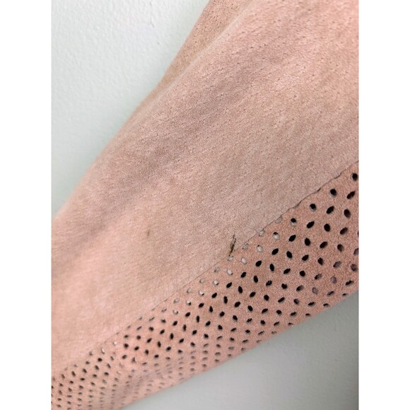 Guess Vintage Pink Suede Zip Up Motocycle Bomber Jacket Perforated Detail Y2K XS - Picture 6 of 14